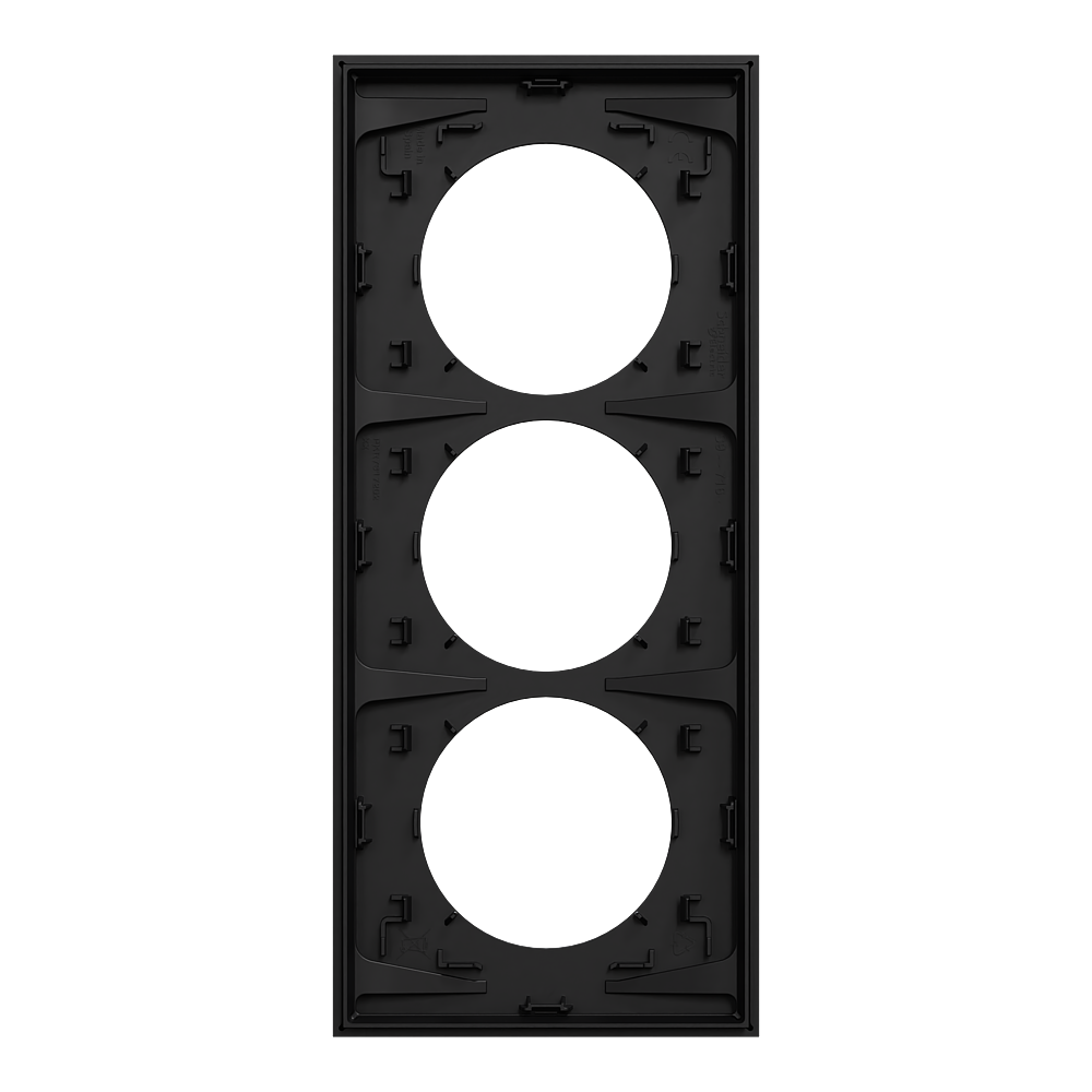 Odace plaque 3 postes 57mm noir